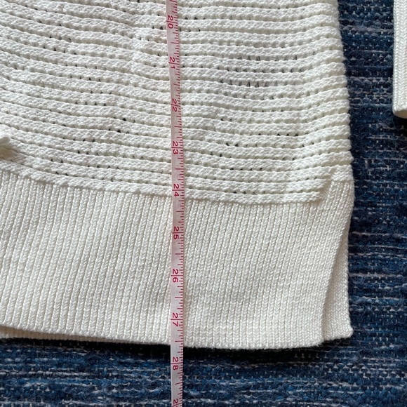 NWOT Crochet cream cardigan with tie waist - Picture 5 of 6